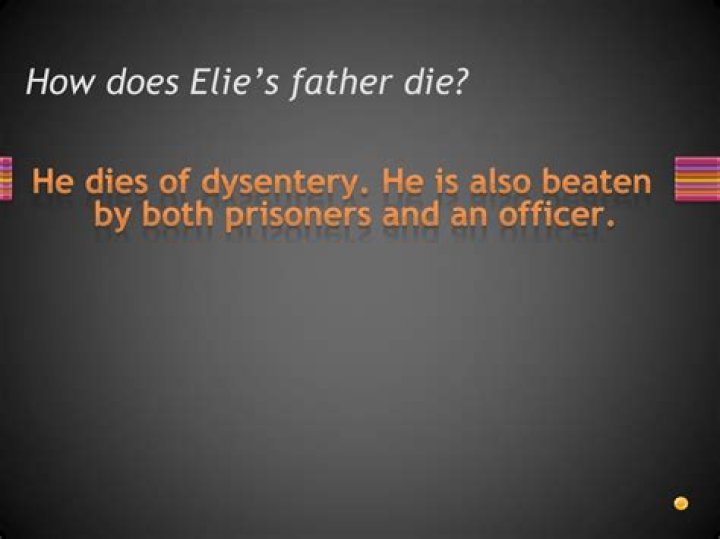 How did Elie’s father die in night? |